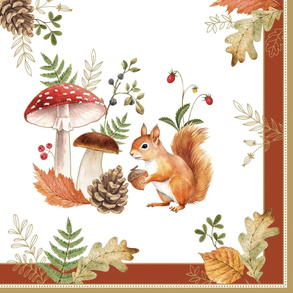 Servietten-Set Herbstblätter | 40 Stück, 3-lagig, 33x33 Cm – Perfekt Für Herbstfeiern, Erntedank Oder Gemütliche Kaffeerunden