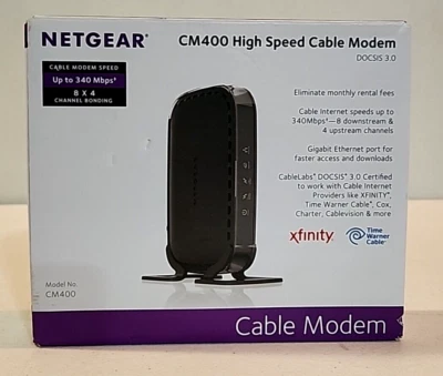 Netgear CM400 High Speed Cable Modem CM400-100NAS, DOCSIS 3.0 compatible Xfinity - Image 1 of 4