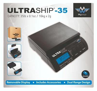 My Weigh Ultraship 35 Digital Postal Parcel Scales 35lb x 0.1oz & 16kg x 2g - Image 1 of 4