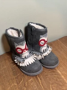 Children’s Size 7 Owl Motif Boots By Jumping Bean  - Picture 1 of 5