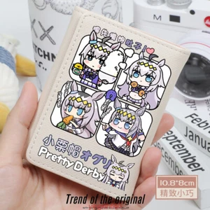 Anime Umamusume Oguri Cap Black/White Cute PU Leather Purse Short Wallet - Picture 1 of 9