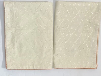 Creme bordado euro shams pêssego/salmão tubulação Martha Stewart 29”x 30” - Imagem 1 de 4