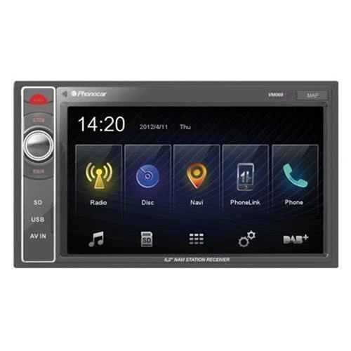 Phonocar VM069 Media Station 2 Din 6 2'' USB-SD Smartphone Link Bluetooth GPS co - Immagine 1 di 1
