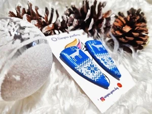 Christmas Dagger Stud Earrings Polymer Clay Handmade - Picture 1 of 1