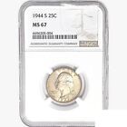 1944-S Washington Silver Quarter Coin NGC MS67