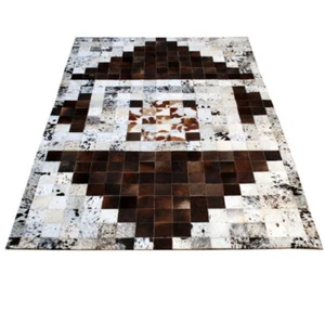 Alfombra de cuero de vaca natural hecha a mano alfombra de área para decoración del hogar de piel de vaca genuina -KPR 19 - Imagen 1 de 7