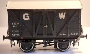 O GAUGE - KIT BUILT 10 TON FISH VAN 54725 - G.W. BLACK - WHITE ROOF - Imagen 1 de 6