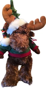 St Nicholas Square Plush Moose Reindeer 2005 Brown Christmas Stuffed Animal Gift - Picture 1 of 9