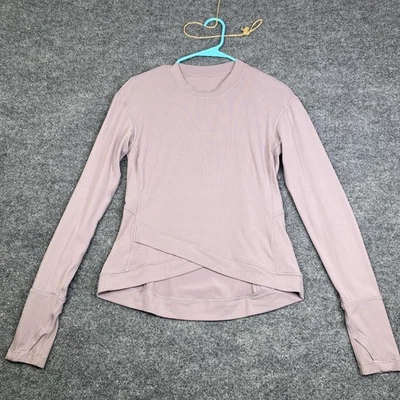 Lululemon Shirt Womens 6 Mauve Purple Long Sleeve Wrap Hem Thumbholes Zip Pocket - Image 1 of 4