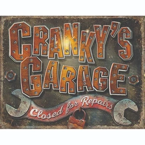 Crankys Garage Closed For Repair Metal Sign Reproduction 41cm x 32cm - Picture 1 of 1