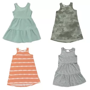4 Girls Summer Dresses Size Small 6X-6-7 Old Navy Cat Jack Green Camo Peach Gray - Picture 1 of 18