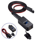 Motorcycle Charger 12V SAE to Dual USB Adapter Male Plug + Voltmeter for Mobile Phone