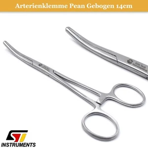 Chirurgische Pean Zange 14 cm Gebogen Hämostatische Arterienklemme Gefäß klemmen - Bild 1 von 5
