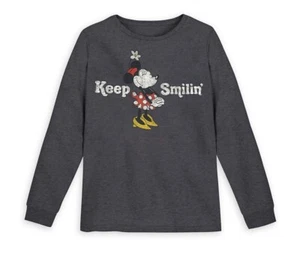 Girls' Disney Store Minnie Mouse L/S Keep Smilin' T-Shirt Medium (7/8) NWT - Picture 1 of 8