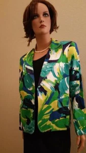 Chaqueta Blazer Multicolor Azul Verde Transitions Grande Imprescindible Nuevas Etiquetas $118 - Imagen 1 de 5