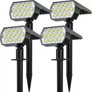 Solar Spot Lights Garden Outdoor Spotlights Set of 4 for Yard Lawn Tree Deco - Picture 1 of 7