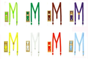 Superb 6-12 Years Kids Children Plain Braces Suspenders Adjustable Made in Spain - Picture 1 of 9