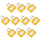 Plastic Key Tags With Split Ring Keychain Id Label Window 28X22mm, Yellow 10Pcs