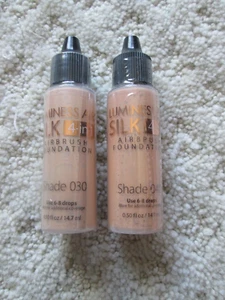 2 Luminess Airbrush Makeup Silk 4-In-1 Shade 030 & 040 Foundation .50oz~Sealed - Picture 1 of 1