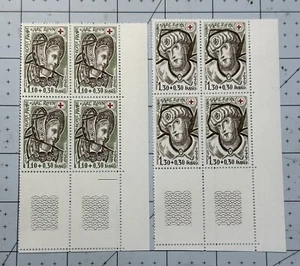 France Stamps 1979 “Stained Glass, Woman, Magician” SC B521-2 (BLOCKS OF 4) MNH - Picture 1 of 1