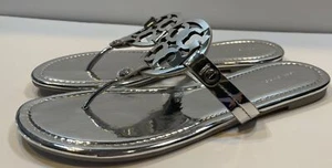 Tory Burch Miller Silver Mirrored Metallic Sandals Color Is Argento 8 1/2 8.5 M - Picture 1 of 21