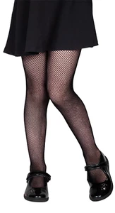 Kids Fishnet Tights Halloween Black Girls Fancy Dress Tights Book Day - Picture 1 of 3