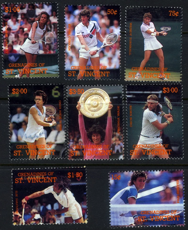 Campeones de tenis San Vicente de las Granadinas 1988 MNH (SC# 614-621) Foto 1 de 1