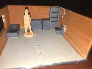 Juego de muebles de baño modernos a escala 1/87 Ho - Imagen 1 de 6