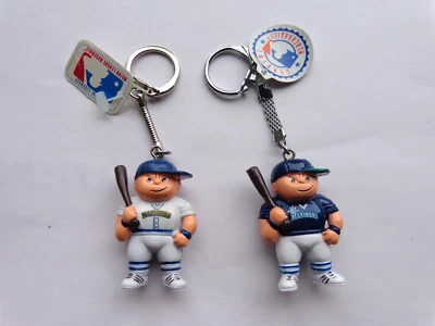VINTAGE MLB SEATTLE MARINERS  LiL Sports Brat Key Chains HOME  & AWAY 2 Pc.  LOT - Image 1 of 2