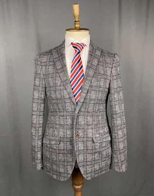 Chaqueta Blazer Abrigo Deportivo ETRO Para Hombre Gris Lana Cuadros Talla 48 Foto 1 de 4