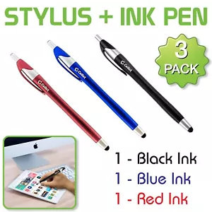 3er-Pack Universal Touchscreen Stylus + Tinte Kugelschreiber - Apple iPhone iPad Samsung - Bild 1 von 12