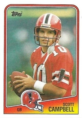 1988 Topps Football  #384 Scott Campbell Rookie Atlanta Falcons - Image 1 of 2