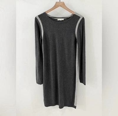 Vestido Suéter Joan Vass Manga Larga Gris Talla Pequeña Foto 1 de 4