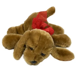 Kids of America Plush Brown Puppy with Red Bow EUC - Picture 1 of 6