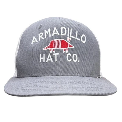 Sombrero Armadillo Co Sombrero de Camionero Gorra Bandera Malla Snapback Gris Bordado Country Foto 1 de 4