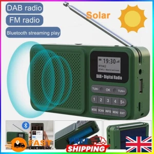 Portable DAB DAB+ Digital Radio FM Rechargeable Bluetooth Music Player LCD Solar - Picture 1 of 13