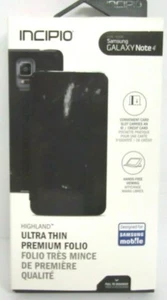Incipio Highland Thin Premium Folio Case for Samsung Galaxy Note 4 - Black - Picture 1 of 4