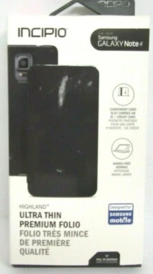 Incipio Highland Thin Premium Folio Case for Samsung Galaxy Note 4 - Black - Image 1 of 4