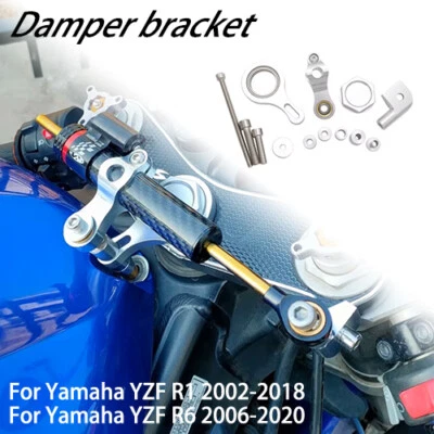 Steering Damper Stabilizer Bracket For YAMAHA YZF R1 2002-2018 YZF R6 2005-2020 - Imagem 1 de 4