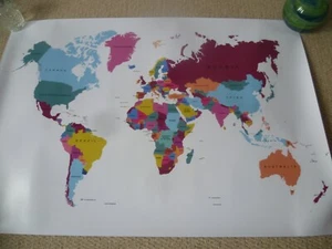 Detailed Large World Map Atlas Poster Art Print - A1 Size - LOOK! - Picture 1 of 1