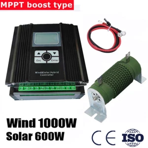 12V/24V 48V MPPT Hybrid Laderegler 1000W Windkraftanlage 600W Solar Controller - Picture 1 of 20