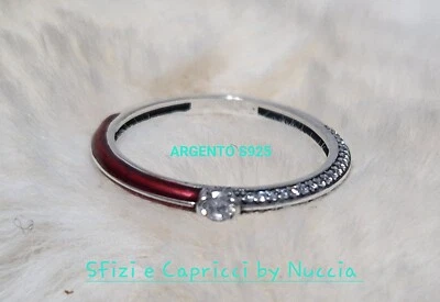Anello pietre luminose e smalto rosso Pandora Me ARGENTO S925 - Immagine 1 di 3