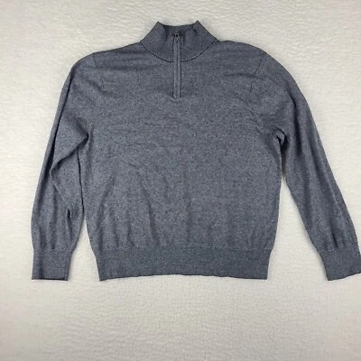 Bonobos Sweater Mens XL Gray Blue Striped Slim Fit Quarter Zip Sweatshirt - Image 1 of 4