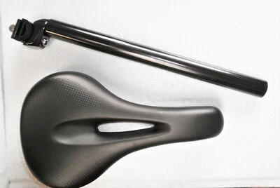 PROMAX ISO BLACK 27.2mmX350mm SEATPOST W/BLACK SEAT BIKE PARTS 412-1 - Image 1 of 4