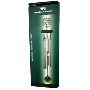 Woodstock Wind Chimes Tree of Life Chime™ Birds Green Crystals High Pitch IOB - Picture 1 of 7