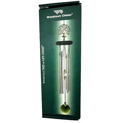 Woodstock Wind Chimes Tree of Life Chime™ Birds Green Crystals High Pitch IOB - Image 1 of 4