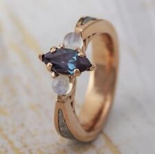 Jewelry by Johan - ALEXANDRITE & METEORITE Engagement RING + METEORITE BAND -...