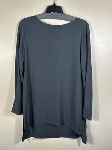Eileen Fisher 100% Silk Long Sleeve Shirt Top Gray Size Small - Picture 1 of 10