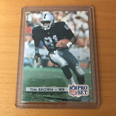 1992 Pro Set Football Card #210 Tim Brown - Image 1 of 2