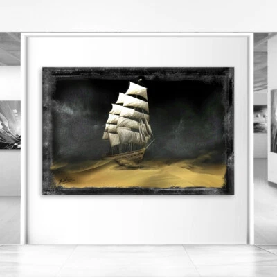 Wandbilder XXL Leinwand Bilder Segelboot Meer Abstrakt Max.150x100x4cm 2348A - Bild 1 von 4